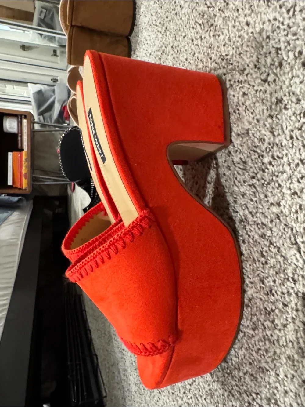 Nine West red suede